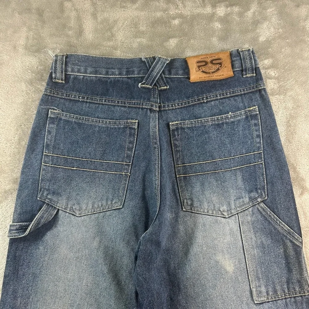 Y2K R.S. Jean Co. Jeans Kids 16 Blue Faded Relaxed Baggy Carpenter Denim Pants